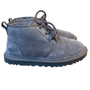 UGG Neumel Boots Shearling Lined Suede Ankle Lace Up Slipper Gray Women’s US 5